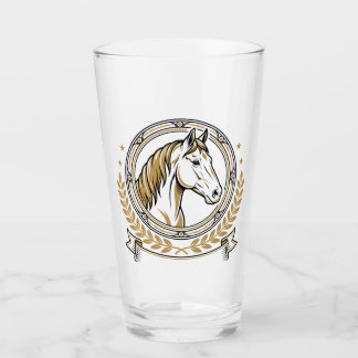 Copo De Pint Crestas de Cavalo Elegante com Acentos Dourados