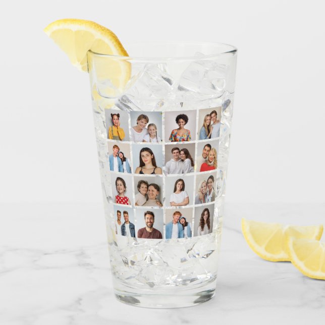 Copo De Pint Crie Sua Própria Colagem De Fotos 16 (Gelo frontal)