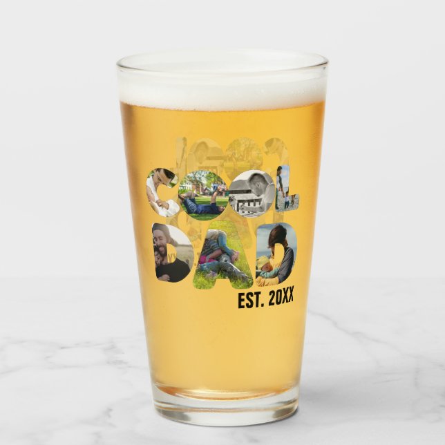 Copo De Pint Crie sua própria fotografia de 7 letras do pai leg (Frente (Preenchido))