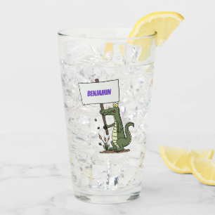 Copo De Pint Crocodilo engraçado, alinhador com cartoon