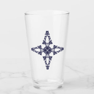 Copo De Pint Cruz Cristã com Ornamento Azul