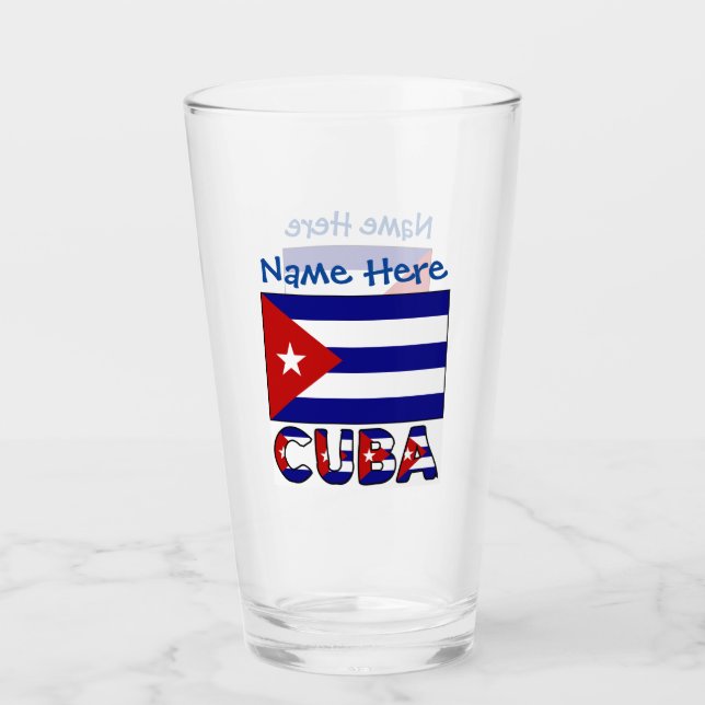 Copo De Pint Cuba e Azul Escuro Bandeira Personalização Azul (Frente)