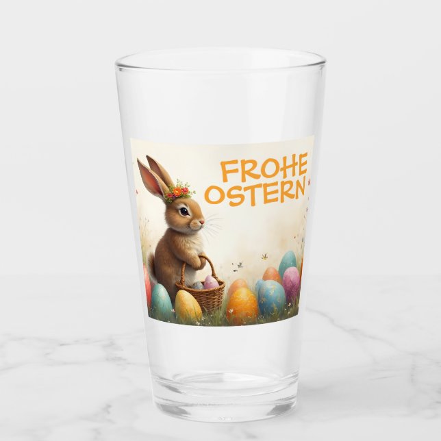 Copo De Pint Cumprimentos de primavera do coelho de Páscoa (Frente)