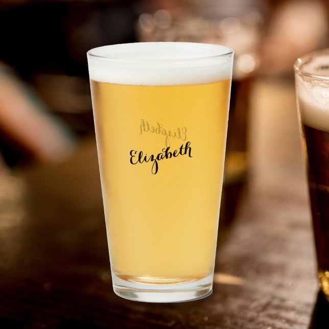 Copo De Pint Custom Simple Typography Monogrammed Beer Glass (Custom Simple Typography Monogrammed Beer Glass)