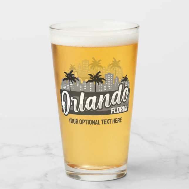 Copo De Pint Custom Text Orlando Florida (Traseira (Preenchido))