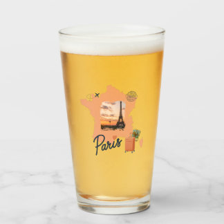 Copo De Pint Customizable Travel Themed Paris Drinking Glass