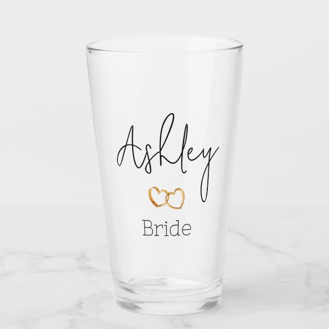 Copo De Pint Customizable Wedding Bride Glass Tumbler (Frente)