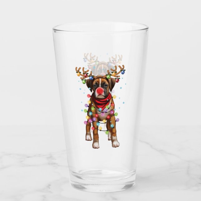 Copo De Pint Cute Boxer Dog Funny Christmas Holiday Gifts (Frente)
