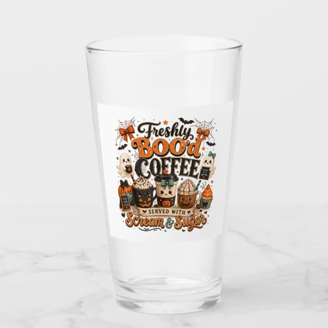 Copo De Pint Cute Fantasmagórico Amante de Café Halloween (Frente)