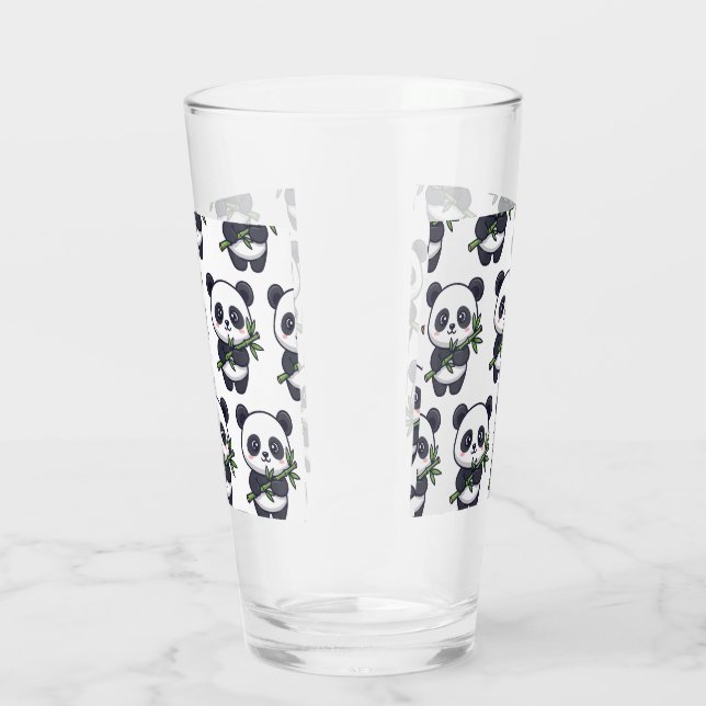 Copo De Pint Cute Panda Drinking Glass – Seamless Pattern (Direita)