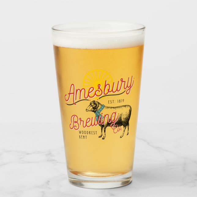 Copo de pint da Amesbury Brewery (Frente (Preenchido))