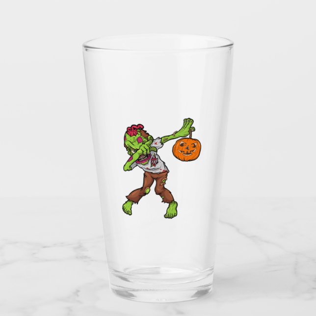 Copo De Pint Dabbing Zumbi Halloween Dab Presente Engraçado des (Frente)