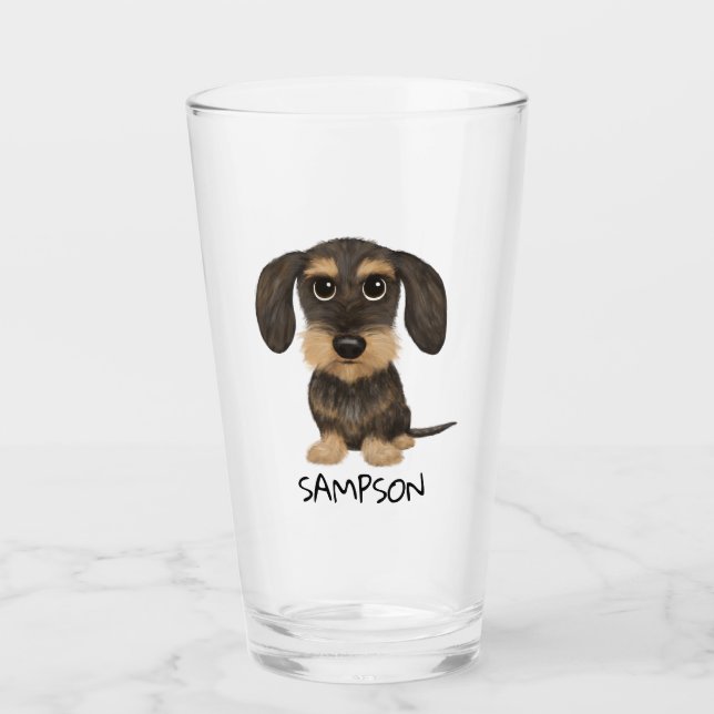 Copo De Pint Dachshund| Cão de Cartoon Bonito Teckel (Frente)