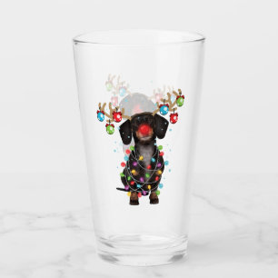 Copo De Pint Dachshund Dog Engraçado Presente no Natal