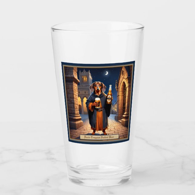Copo De Pint Dachshund Doxie Trappist Beer Glass (Frente)
