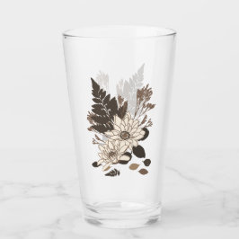 Copo De Pint Daisies and Leaves - transparente no creme.