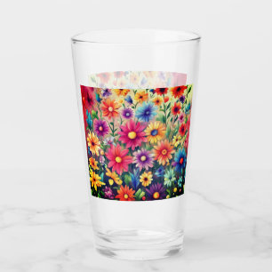 Copo De Pint Daisies pintadas - Vidro de Bebendo