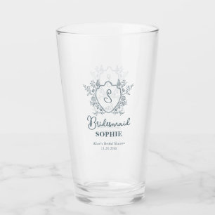 Copo De Pint Dama de honra floral Crest Vintage