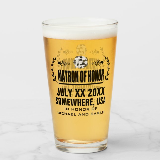 Copo De Pint Dama de Honra Personalizada (Frente (Preenchido))