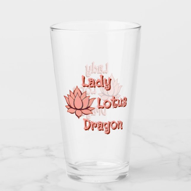 Copo De Pint Dama Lotus Dragão-lótus flor (Frente)