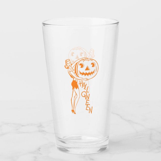 Copo De Pint Dama Retro com Abóbora (Frente)