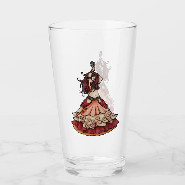 Copo De Pint Dançarina de barriga de Ember com zills (Frente)