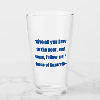 Copo De Pint Dar aos Pobres Seguir-me a citação de Jesus Azul
