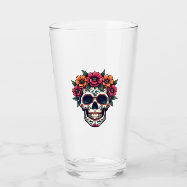 Copo De Pint Day of the Dead Sugar Skull � Dia de los Muertos S (Frente)