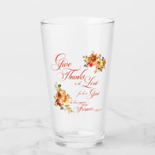 Copo De Pint Dê Graças ao Senhor outono aquarela floral