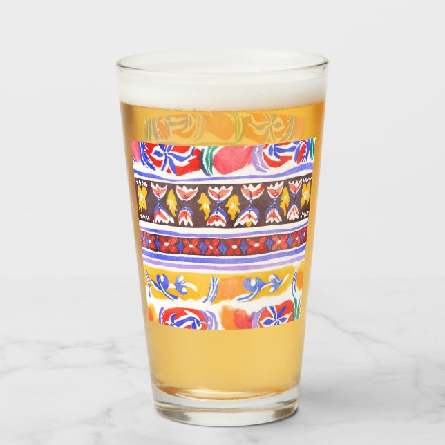 Copo De Pint decor romeno tradicional (Frente (Preenchido))