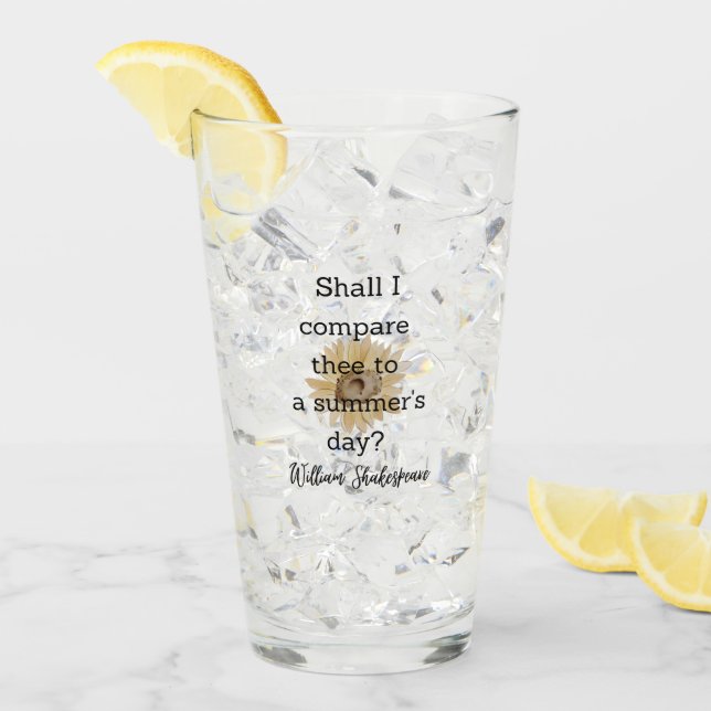 Copo De Pint Decoração de Citação de Verão de Shakespeare para  (Gelo frontal)