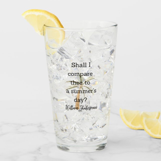 Copo De Pint Decoração de Citação de Verão de Shakespeare para  (Gelo frontal)