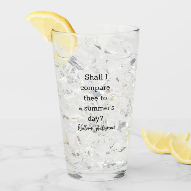 Copo De Pint Decoração de Citação de Verão de Shakespeare para  (Gelo frontal)