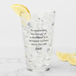 Copo De Pint Decoração de Inverno com Citação de Aristóteles pa