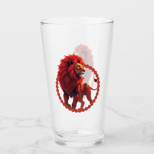 Copo De Pint Deep Crimson Glow – The Lion of Burning Destiny.   (Frente)