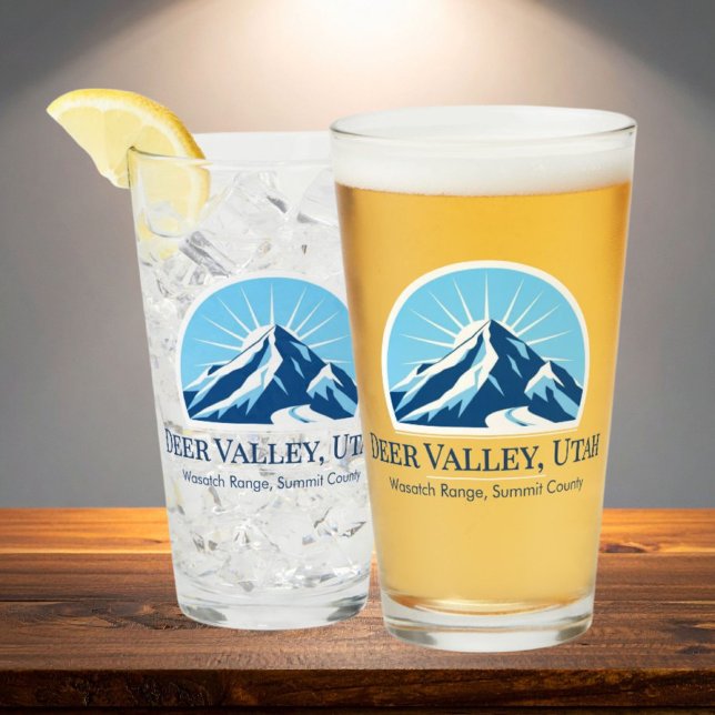 Copo De Pint Deer Valley Utah Wasatch resort souvenir Glass (Criador carregado)