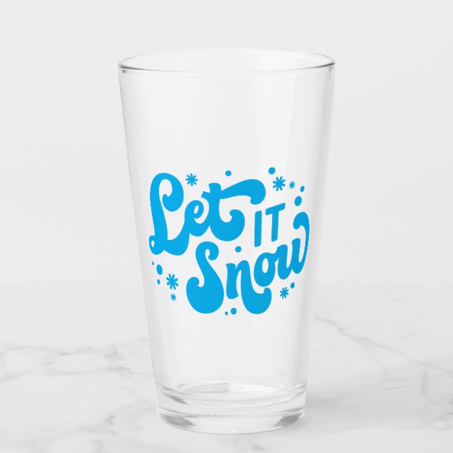 Copo De Pint Deixe-o nevar Design de inverno (Frente)
