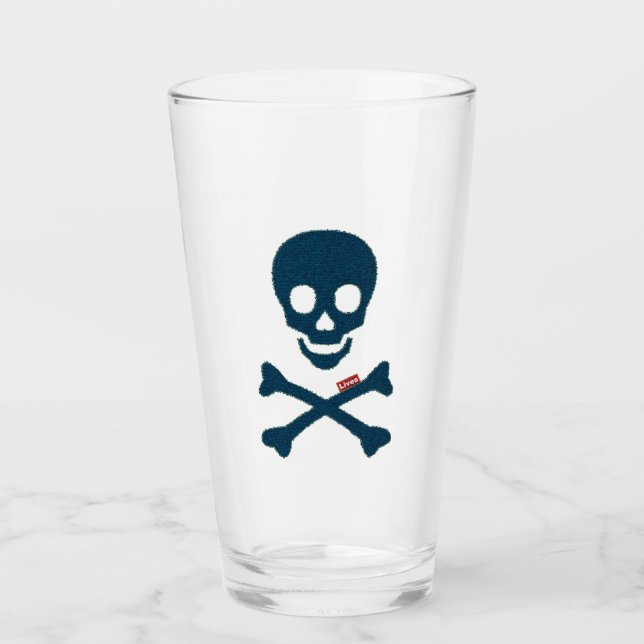 Copo De Pint Denim Skull (Frente)