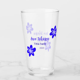 Copo De Pint Denominação do rabisco de flor azul título ano 20X