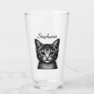 Copo De Pint Desenho Adorável de Gato Jovem
