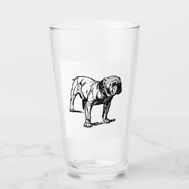 Copo De Pint desenho de buldogue (Frente)