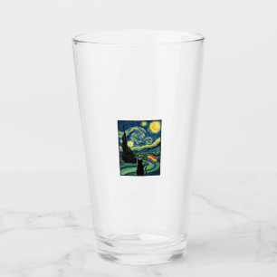 Copo De Pint Desenho de Camisa Vetorial de Paisagem Noturna de 