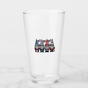 Copo De Pint Desenho de Gnome Patriota Enfermeira Vetor Gravura