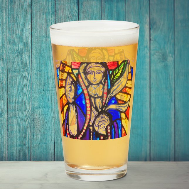 Copo De Pint Desenho de Vidro Pintado com Figura Religiosa. (Criador carregado)