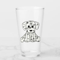 Desenho simples de um cão dalmata de pelúcia em pr