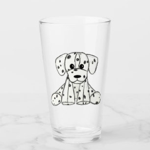 Copo De Pint Desenho simples de um cão dalmata de pelúcia em pr