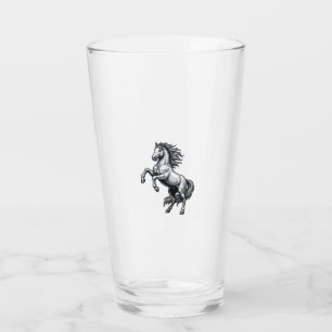 Copo De Pint Desenho Vetorial de Cavalo Empinado com Gravação A