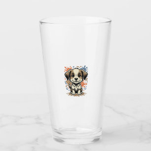 Copo De Pint Desenho Vetorial de Gravação de Cachorrinho Fofo S