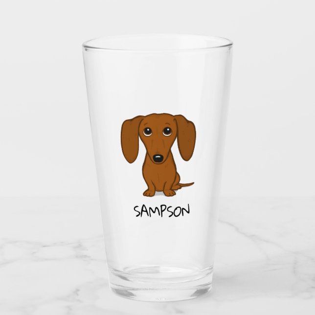 Copo De Pint Desenhos animados bonitos do cão do Wiener do (Frente)