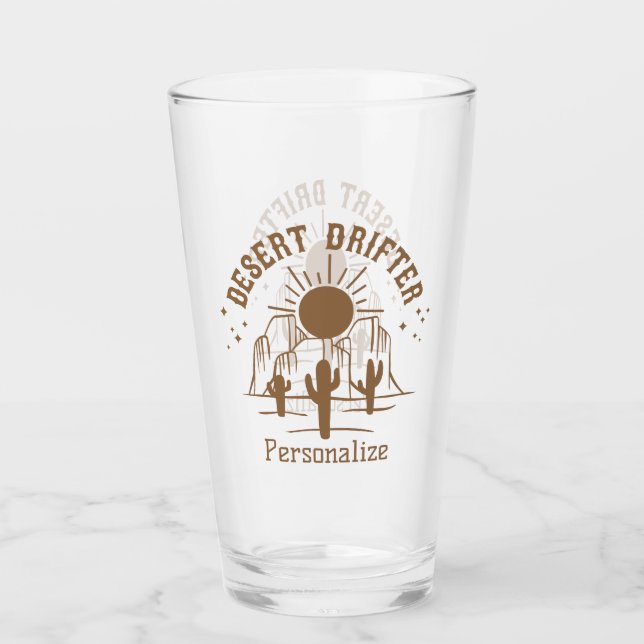 Copo De Pint Desert Drifter Southwest Cactus Personalizado (Frente)